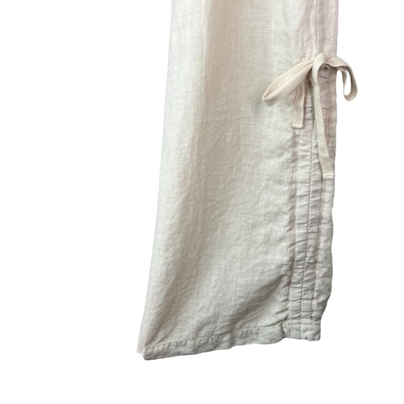 Vintage Y2K Lucky Brand Dungarees Wide Leg Low Rise Linen Pants 10 - Picture 4 of 7